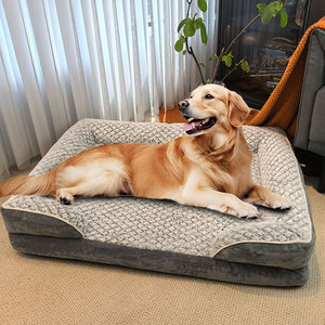 Lit pour chat et <span class=keywords><strong>chien</strong></span> en peluche durable et résistant aux morsures, à motif de roses, matelas pour animaux de compagnie tout-saison pour cages à chiens - Product Image 2