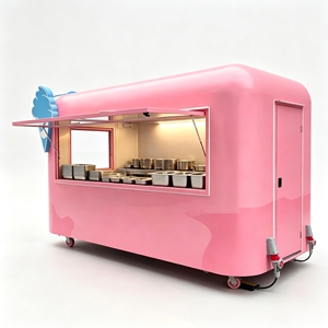 Auron Pink Ice Cream Food Truck 4.8m Stainless Steel Capsule Style With Soft Serve <b>Machine</b> Outdoor Use - Product Image 2