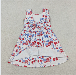 Combinaison pour fille GSD3500 avec nœuds drapeau américain du 4 juillet, style yoga - Product Image 5