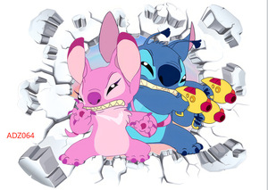 Carta da parati con adesivi da parete Anime Stich cartone animato con decalcomanie impermeabili <span class=keywords><strong>finestra</strong></span> di sfondo adorabile - Product Image 4