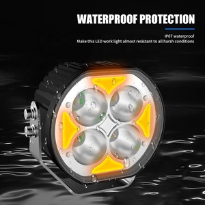 Nouvelles Feux LED de Conduite 4x4 pour SUV et Camions Tout-Terrain, 5 Pouces, Étanche IP67, 10-30V DC, avec Télécommande et Gradation de Couleur, pour Ambiance Ambre - Product Image 2