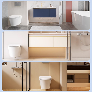 Modern Black Dual Flush Bathroom Wall Mounted One Piece Ceramic Toilet with Slow Closing Seat Cover - Product Image 6