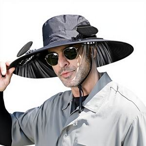Chapeau Unisexe Rechargeable à Double Ventilateur Alimenté par Énergie Solaire - Chapeau de Pêcheur Décontracté pour Cyclisme, Sports de Plein Air et Pêche, Protection Solaire - Product Image 1