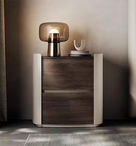 Hình Bầu Dục Đá Slate Da Bàn Đêm Ánh Sáng Sang Trọng Phòng Ngủ Đêm Đứng Bảng Da Bàn Cạnh Giường Ngủ - Product Image 3