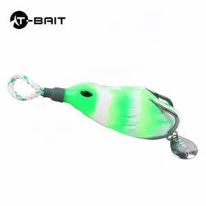 OEM and on stocks outdoor fishing bionic frog bait 11g 6-color bait frog with blood double hook