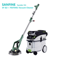 Ponceuse électrique sans balais pour cloisons sèches avec accessoire pour aspirateur Ponceuse murale sans poussière avec télécommande pour dépoussiérage automatique