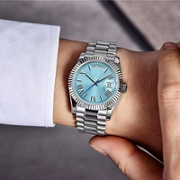 Montre de luxe personnalisée avec logo, bracelet en acier inoxydable, étanche, design créatif unique, nouvelle collection 2025, pour hommes, vente en gros