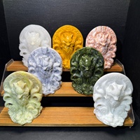 Vente en gros de sculptures d'animaux en cristal naturel sculptées à la main, 10 cm, renard à neuf queues en cristal de jade pour la décoration de la maison