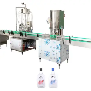 Automatic linear type glass bottle whisky wine filling machine vodka wine bottling filling machine