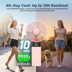 Portable Handheld Battery-Powered Fan USB-Enabled Household Use Rechargeable <b>Foldable</b> Cooling Air Fan Adjustable - Product Image 4