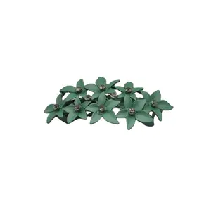 RedWillow-accesorios para el cabello de pintura verde de alta calidad, horquilla de estilo de flor Rhin-drill, se puede usar para boda diaria, venta al por mayor