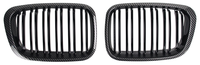 LUMA 98-01 Gloss Matte Black Chrome M Color ABS Front Bumper Grille for 4-Door for BMW 3 Series E46 1998-2001 Kidney Double Slat