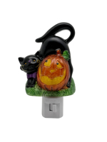 Projecteur LED Nuit Lumineuse Chat Noir Citrouille Halloween Effet Spooky Décoration Éclairage Maison Lampe Animal Mignonne à Brancher Vente en Gros Cadeau Doux