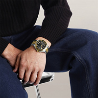 Montre à quartz pour homme NAVIFORCE 9249, bracelet en acier inoxydable de haute qualité, mouvement Seiko, montres décontractées et élégantes, or noir