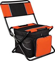 Chaise de camping pliable portable d'extérieur avec dossier et sac isotherme en polyester imperméable pour la randonnée, la chasse, le pique-nique et la pêche