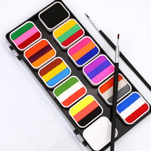 Pintura Facial Fluorescente para Niños, Paleta de 12 Colores, Resistente al Agua, para Maquillaje de Halloween, Maquillaje Artístico Corporal - Product Image 1