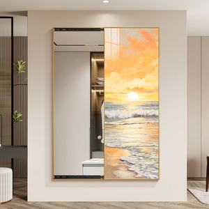 Transforma tu espacio con el arte del espejo deslizable: Mural de pared de porcelana cristalina con diseño de elefante de dibujos animados, espejo deslizable sencillo - Product Image 3