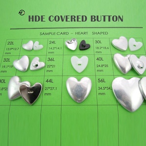 Differenza dimensione del pulsante del cuore per l'abbigliamento in alluminio bottone copertura in tessuto bella fibbia - Product Image 2