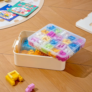MIXWARES Mehrstöckige Kunststoff-Aufbewahrungsbox mit Griff - Wasserdichter Spielzeug- & Snack-Organizer, Tragbares Aufbewahrungsset für Zuhause - Product Image 6