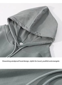 Sudadera con Capucha de Punto Morado para Hombre, 260g, Corte Regular, Color Sólido, con Bolsillo Delantero, Ropa Casual de Otoño - Product Image 5