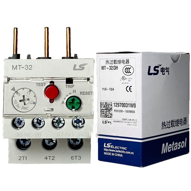 LS MT-32/3H Thermal Overload Relay 9~13A Bimetal Motor Protection Relay Direct Plug-in Matched With LS MC Series AC Contactor