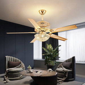 Luxury Crystal Ceiling Fan Light With Led Fixed Blade For Living Room Bedroom - Product Image 1
