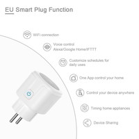Tuya 16A/20A prise intelligente WiFi/Zigbee EU prise électrique Alexa Google Home intégration fonction de surveillance de synchronisation pour la vie intelligente