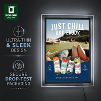 Papan Tanda LED Backlit Bingkai Akrilik Ultra Tipis Grosir dengan Teks Bergulir