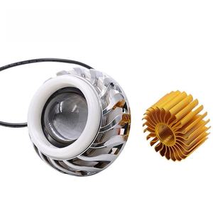 Phare de moto 30W multicolore à double anneau lumineux avec lentille de projecteur intégrée, double faisceau LED Angel Devil Eye, feu antibrouillard - Product Image 3