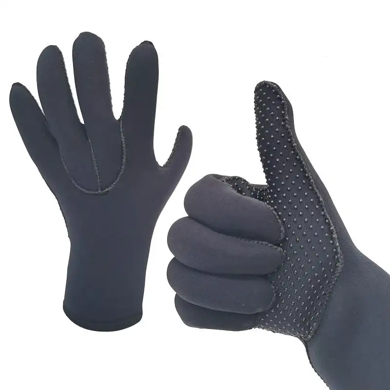 Logo personnalisé néoprène 3mm Flexible antidérapant thermique cinq doigts gants de surf gants de protection de plongée pêche sous-marine