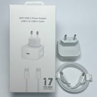 Kit de chargeur rapide USB C PD 40W, câble tressé Type-C de 1 m, prise US EU UK, adaptateur de charge rapide pratique pour téléphone, tablette, ordinateur portable