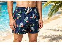 Shorts de bain mi-longs pour hommes, tissés, taille élastique, écologiques, respirants, séchage rapide, avec impression numérique, service OEM