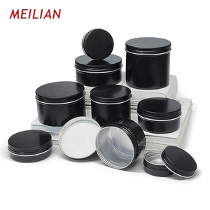 Envases Redondos de Aluminio Negro de 10ml, 30ml, 100ml, 2oz, 4oz, 8oz, 16oz, Latas Vacías para Pomada, Envases para Pomada para el Cabello - Product Image 1