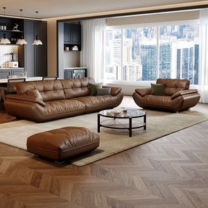 Ghế <span class=keywords><strong>sofa</strong></span> da phong cách tối giản Ý, sang trọng nhẹ nhàng, kiểu cổ điển, phòng khách, kiểu thẳng, da mây nghệ thuật, ghế <span class=keywords><strong>sofa</strong></span> da bò lớp trên cùng kiểu thuyền buồm - Product Image 2