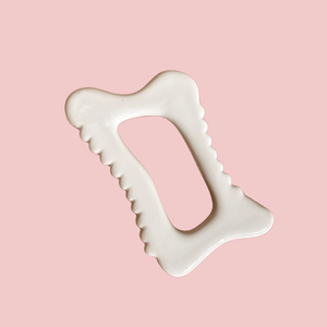 Herramienta de Peine de cuerpo y cara de Jade blanco, piedra Bian roja, líneas de cuello Gua Sha, caja de bolsa Guasha de rosa, herramienta de Masaje linfático de latón - Product Image 3