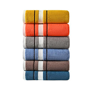 Toalla de Baño de Algodón Puro 70x140cm, Rayada, Absorbente, Tejida, Rectangular, para Uso Doméstico, Marrón, Gris, Azul, Amarillo - Product Image 3