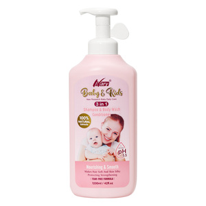 Nary Natural Organic Plants <span class=keywords><strong>Gel</strong></span> douche, shampoing et revitalisant 3 en 1 pour bébés et enfants 1200 ml Sans larmes Doux pour les peaux sensibles - Product Image 1