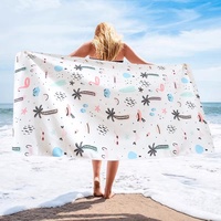 Serviette de plage personnalisée en microfibre gaufrée pour les vacances d'été - Séchage rapide, écologique, pour adultes et enfants