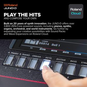 Synthétiseur <span class=keywords><strong>Roland</strong></span> JUNO-D6 |   Clavier synthétiseur 61 touches avec action de clavier de piano |   Moteur ZEN-Core 3800 avec sons intégrés |   Affichage numérique |   Intuitif - Product Image 4