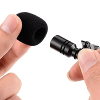 Microphone métallique omnidirectionnel de 1.5m avec prise 3.5mm Microphones à pince Lavalier Mini micro audio pour appareil photo ordinateur portable téléphone