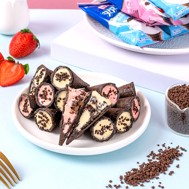 Хрустящий молочный шоколад клубника мини-подсластитель мешать-Жареный детский Снэк конфеты молочный шоколад
