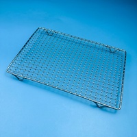Grille de cuisson en acier inoxydable poli de 1,4 mm Easy Clean avec poignée pour barbecue à domicile, fête, camping en plein air, jardin