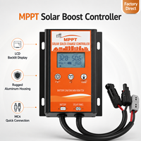 Contrôleur de charge solaire MPPT Boost 15A 24V-60V DC avec écran LCD, étanche et anti-poussière pour batteries au plomb/lithium, idéal pour le golf