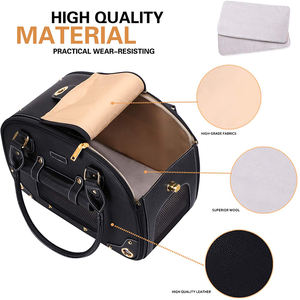 Joysing çevre dostu PU deri taşınabilir kedi ve köpek seyahat çantası sevimli evcil hayvan taşıyıcı nefes çanta için onaylı - Product Image 4