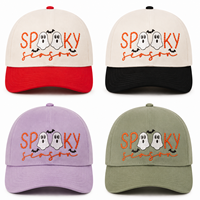 Gorra de Béisbol Bordada de Halloween, Diseño Personalizado de Murciélago Fantasma de la Temporada SPOOKY, Gorra de Algodón Estilo Dad Hat, Gorra Trucker