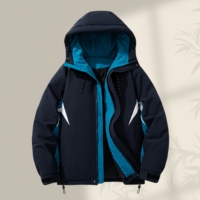 Nouvelle veste d'hiver pour homme, coupe-vent et anti-froid, style streetwear color-block, décontractée, ample et épaisse, chaude
