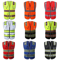 Logo personnalisé gilet réfléchissant multi-poches pour hommes gilet de sécurité jaune gilet de sécurité pour le travail routier gilet haute visibilité vêtements de sécurité