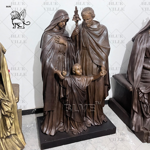 BLVE Iglesia Católica Religiosa Bronce Jesús Estatua Jardín Tamaño Natural Bronce Fundido Sagrada Familia Escultura - Product Image 3