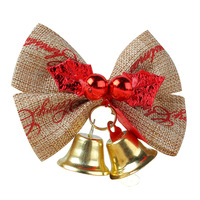 Décoration de Noël en forme de nœud pour sapin, décoration de boîte cadeau de Noël, ornements suspendus cloche et nœud, décorations de Noël