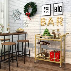 <span class=keywords><strong>Chariot</strong></span> <span class=keywords><strong>de</strong></span> bar à domicile <span class=keywords><strong>Chariot</strong></span> <span class=keywords><strong>de</strong></span> service à 2 niveaux <span class=keywords><strong>Chariot</strong></span> à boissons avec 9 porte-bouteilles <span class=keywords><strong>de</strong></span> vin pourKitchenDiningLivingRoomOutdoor-Personnalisation <span class=keywords><strong>Amazon</strong></span> - Product Image 5